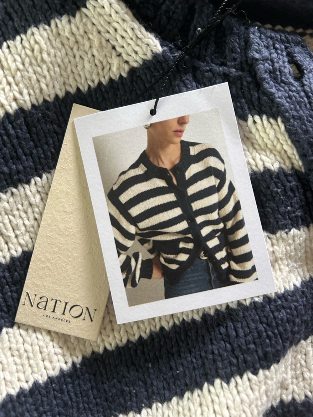 Nation LA Tessa Cardigan Marine Stripe